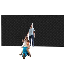 1Pc 16x7FT Magnetic Thermal Insulated Garage Door Curtain For Winter Two Car Garage Screen With Magnetic Closure 8 Roll Up Buckle Straps For Two Cars