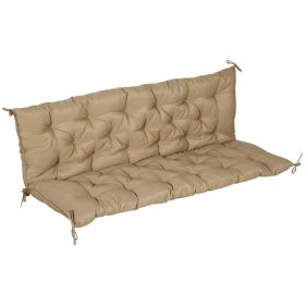 Tufted Bench Cushion For Outdoor Furniture, 3-Seater Replacement For Swing Chair, Patio Sofa Couch, Khaki Shipped By Aosom LLC