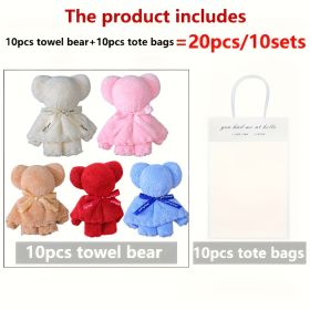 20 Piece Cute Bear Towel Gift Set - Perfect For Valentine's Day, Weddings, Birthdays, Cute Towels, Holiday Designs, Plush Material, Soft Fabric, Bathr