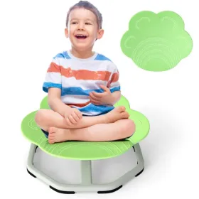 Green Elephant Design Kids Sit And Spin Chair, Easy Assembly Sensory Play Toy For 3+ Years Old