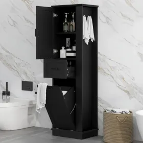 Modern Tall Storage Cabinet – Tilt-Out Compartment, Adjustable Shelves, 80LBS Capacity, Soft-Close Hinges, Aluminum Alloy Handles, Perfect For Bathroo