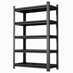 5 Tier Storage Shelves, 2200LBS Adjustable Metal Shelving Unit, Black, Needs Assembly