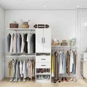 Closet Organizer System, Closet Organizers With Clothing Racks For Hanging Clothes, Closet System With Drawers ,Walk In Closet Organizers And Storage