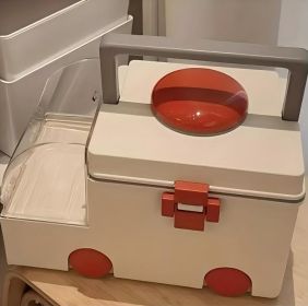 Large-capacity Ambulance-shaped Pill Storage Box With Lid, A Must-have For Home Decoration And Organization