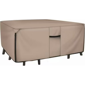 Heavy-duty Rectangular Courtyard Furniture Covers - 600D Waterproof Outdoor Dining Table And Chair Covers