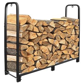 1Pc Firewood Log Rack 2500LBS Iron Wood Lumber Storage Stacking Rack 4.03ft Heavy Duty Pile Lumber Storage Holder For Fireplace Firepit