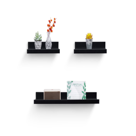 Floating Shelves  23.62 Wall Mounted Wood Shelves For Bathroom, Bedroom, Living Room, Kitchen, Hanging Shelf For Books Storage Decor With Invisible Br