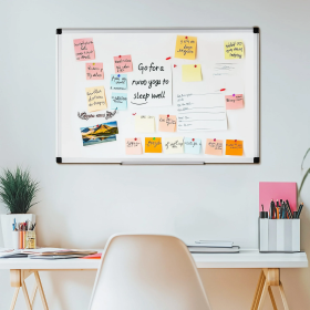 Magnetic Whiteboard Kit, Dry Eraser, 1 Dry Eraser, 2 Multi-color Markers And 4 Magnetic Needles, Silver Reinforced Aluminum Frame