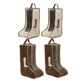 Durable PVC Shoe Storage Bags - Moisture & Moisture-Resistant, Dust-Proof With Transparent Window, Portable Handheld Boot Protectors For Travel & Home