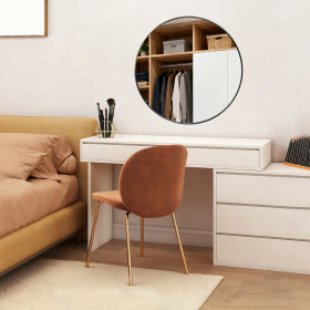 Black Round Wall Mirror , Bathroom Mirrors For Over Sink, Circle Mirror For Bathroom, Entryway, Bedroom, Vanity