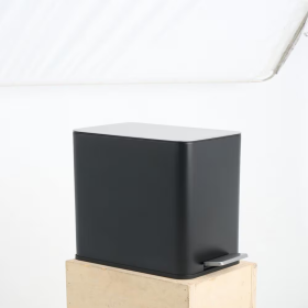 SSTC101-10L-B, Stainless Steel Kitchen Trash Can, 10L, Black