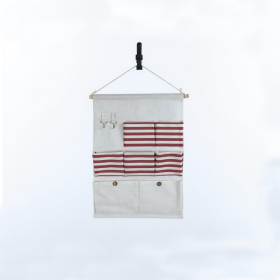 Seven Pockets Storage Hanging Bag-Red 4999