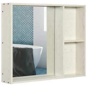 31.5" x 25.5" Bathroom Medicine Cabinet with Mirror, Storage Shelf, Over Toilet Bathroom Cabinet Wall Mounted for Living Room and Laundry Room, White