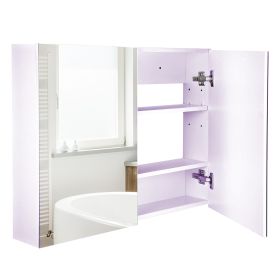 Double Door Wall Mounted Bathroom Mirror, 31.5" x 23.5" Medicine Cabinet with Modern Design, Large Storage, & Quiet Hinges