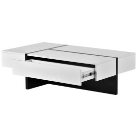Modern High Gloss Surface Cocktail Table Center Table Rectangle Design