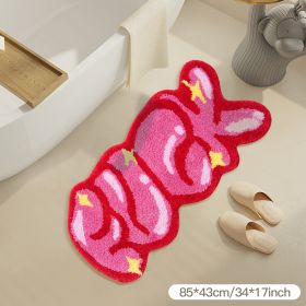 Area Rug Color Rug For Bedroom - 34x17 INCH Non Slip Bath Rug Absorbent Floor Mat For Bathroom - Cute Washable Small Shower Mat - Aesthetic Modern Hom