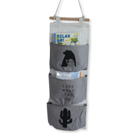 Cartoon Three-layer Hanging Storage-Gray 5064