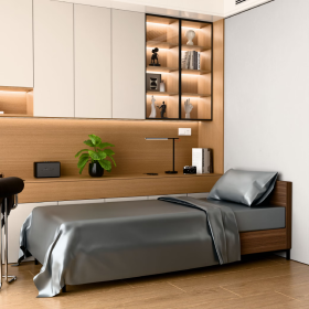 Satin Bed Sheets, Twin Size Sheets Set, 3 Pcs Silky Bedding Set With 15 Inches Deep Pocket For Mattress -Twin, Grey