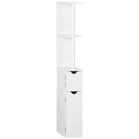 Bathroom Storage Cabinet with Open Shelves, White