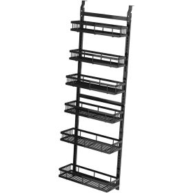 Behind-the-door Food Cabinet Storage Rack, Metal Hanging Spice Rack, Cabinet Door Storage Rack With Adjustable Basket, Kitchen Wall-mounted Spice Rack