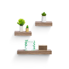 Floating Shelves  23.6 Wall Mounted Wood Shelves For Bathroom, Bedroom, Living Room, Kitchen, Hanging Shelf For Books Storage Decor With Invisible Bra