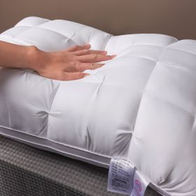 Whtie And Brown Premium Soft Luxury Bed Pillows - Queen-Sized Hypoallergenic Polyester Cover - Ergonomic Design For Back, Stomach Or Side Sleepers, De