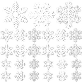 5 Sheets 135 Pcs Christmas White Snowflakes Window Clings 3 Designs Snowflake Static Stickers Winter Snow Flakes Clings For Christmas New Year Home Of