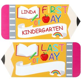 First And Last Day Of School Board Sign,Double Sided Printing Pencil Chalkboard For 1st Day Of Kindergarten Preschool, Back To School Supplies Photo P