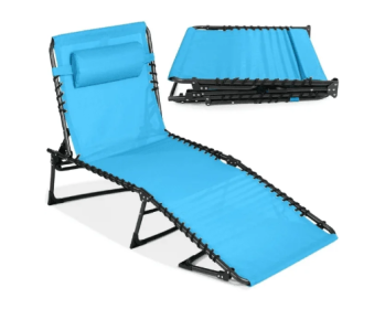 Park Steel Stacking Chaise Lounge Chair For Outdoor Patio