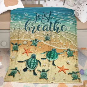 Sea Turtle Flannal Throw Blanket For Teens Boys Men Many Sea Turtle Pattern Blanket Soft Flannal Throw Blanket 50x60 Inches For Couch Bed And Sofa