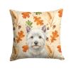 Westie Heirloom Fall Throw Pillow Decorative Indoor Outdoor Accent Cushion for Couch, Bed or Patio, 14Hx14W