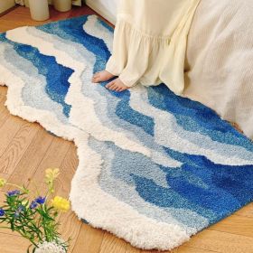 Area Rug Color Rug For Bedroom - Non Slip Bath Rug Absorbent Floor Mat For Bathroom - Cute Washable Small Shower Mat - Aesthetic Modern Home Decoratio