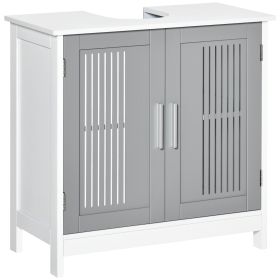 Under Sink Pedestal Storage Bathroom Cabinet, Gray White