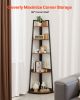 VEVOR 5 Tier Corner Shelf, 70" Tall Corner Bookshelf with Metal Frame & Wooden Shelves, Industrial Corner Ladder Shelf for Living Room, Bedroom