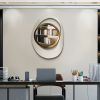 Modern Geometric Wall Mirror 18"x24" Warm White & Gold Decor for Living Room Bedroom