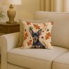 Black and Tan Miniature Pinscher Heirloom Fall Throw Pillow Decorative Indoor Outdoor Accent Cushion for Couch, Bed or Patio, 18Hx18W