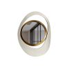 Modern Geometric Wall Mirror 18"x24" Warm White & Gold Decor for Living Room Bedroom