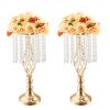 VEVOR 12PCS 49cm/19.3' Tall Crystal Wedding Flower Stand, Metal Wedding Centerpiece Vase