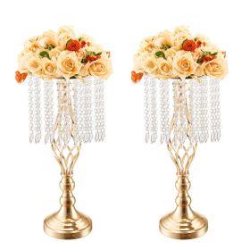 VEVOR 12PCS 49cm/19.3' Tall Crystal Wedding Flower Stand, Metal Wedding Centerpiece Vase