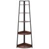 VEVOR 5 Tier Corner Shelf, 70" Tall Corner Bookshelf with Metal Frame & Wooden Shelves, Industrial Corner Ladder Shelf for Living Room, Bedroom