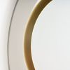 Modern Geometric Wall Mirror 18"x24" Warm White & Gold Decor for Living Room Bedroom