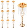 VEVOR 10PCS 55cm/21.65' Tall Crystal Wedding Flower Stand, Metal Wedding Centerpiece Vase