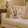 Blue-Gray Scottish Deerhound Heirloom Fall Throw Pillow Decorative Indoor Outdoor Accent Cushion for Couch, Bed or Patio, 14Hx14W