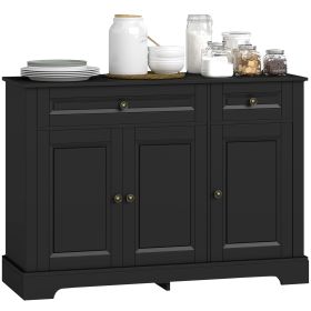 Sideboard Buffet Cabinet, Modern Accent Cabinet with 2 Drawers and Adjustable Shelves, Entryway Cabinet, Black