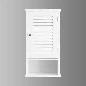 FRALIMK Medicine Cabinet, Hanging Cabinet With 3 Tiers, Single Louvered Door, Slim Wall Cabinet For Home Bathroom Bedroom, White