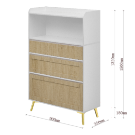 Modern Design White Solid Wood Frame Three Drawer Storage Cabinet