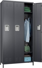 15 Doors Metal Lockers For Employees For Offices School Gyms Home,Assembly Required,Dark Gray