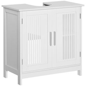 Bathroom Under Sink Cabinet Vanity Unit with Adjustable Shelf Space Saver, White