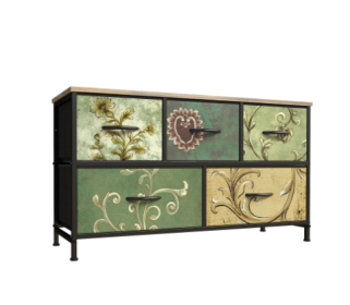 Bedside Table With A Movable Fabric Box, Sturdy Steel-framed Wooden Top Organizer Furniture