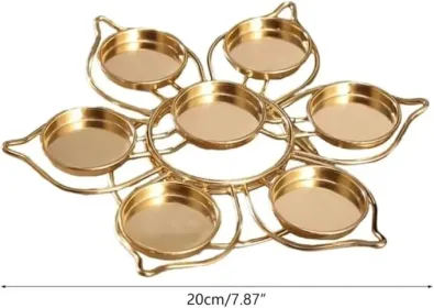 Lamp Holder, Gold Tea Lights Pillar Candle Holder, Flower Candle Holder, Lotus Shape Floating Flower Tea Light Holder, Candle Handcrafted For Home Dec (Option: Gold)